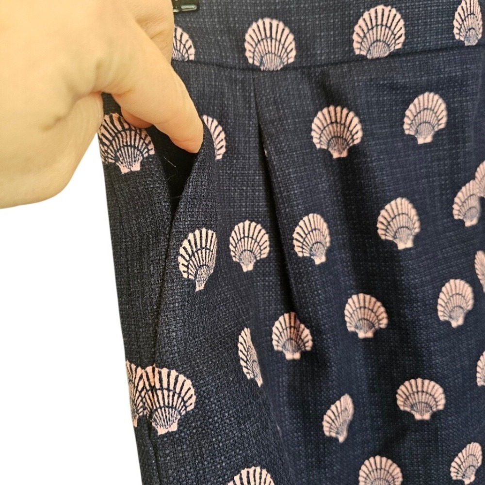 J.Crew Factory Navy Pink Seashell Mini Skirt Size 4 Pockets Summer Coastal - Picture 3 of 8